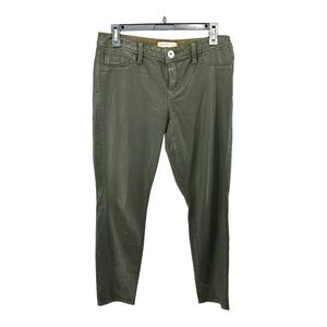 Banana Republic Heritage Women’s 26S Olive Valley Green Coated Ankle Jeans Pants